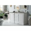 James Martin Vanities De Soto 60in Double Vanity, Bright White w/ 3 CM Grey Expo Quartz Top 825-V60D-BW-3GEX